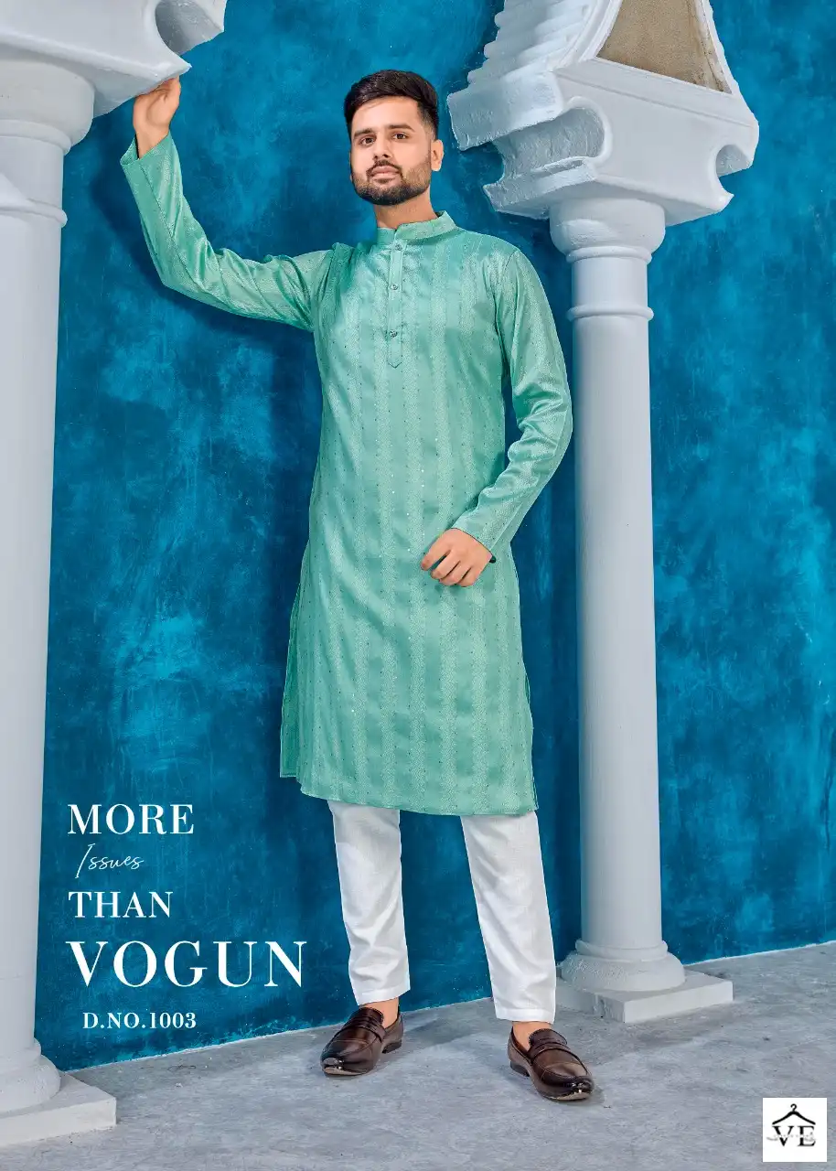 Banwery Royal Men Heavy Jacquard Silk Wholesale Kurta Pajama Catalog — Singles, Banwery wholesale from Surat — view 8