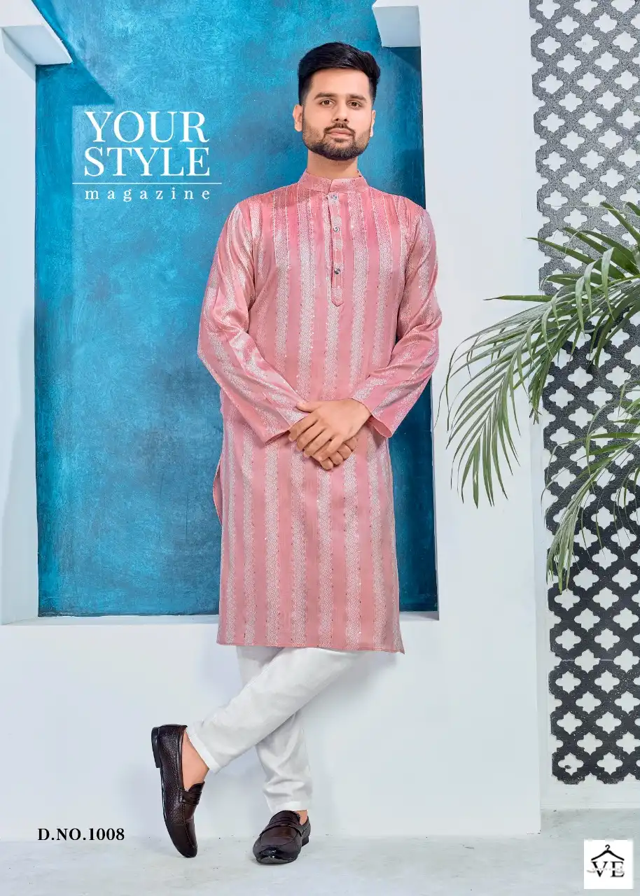 Banwery Royal Men Heavy Jacquard Silk Wholesale Kurta Pajama Catalog — Singles, Banwery wholesale from Surat — view 5