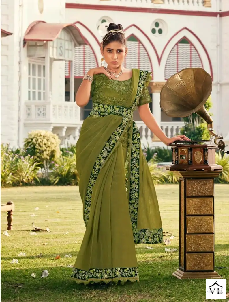 Kalista Ruaab Gold Fancy Gold Metallic Wholesale Wedding Saree Catalog — Wholesale Sarees, MPA wholesale from Surat - Gallery Image 3