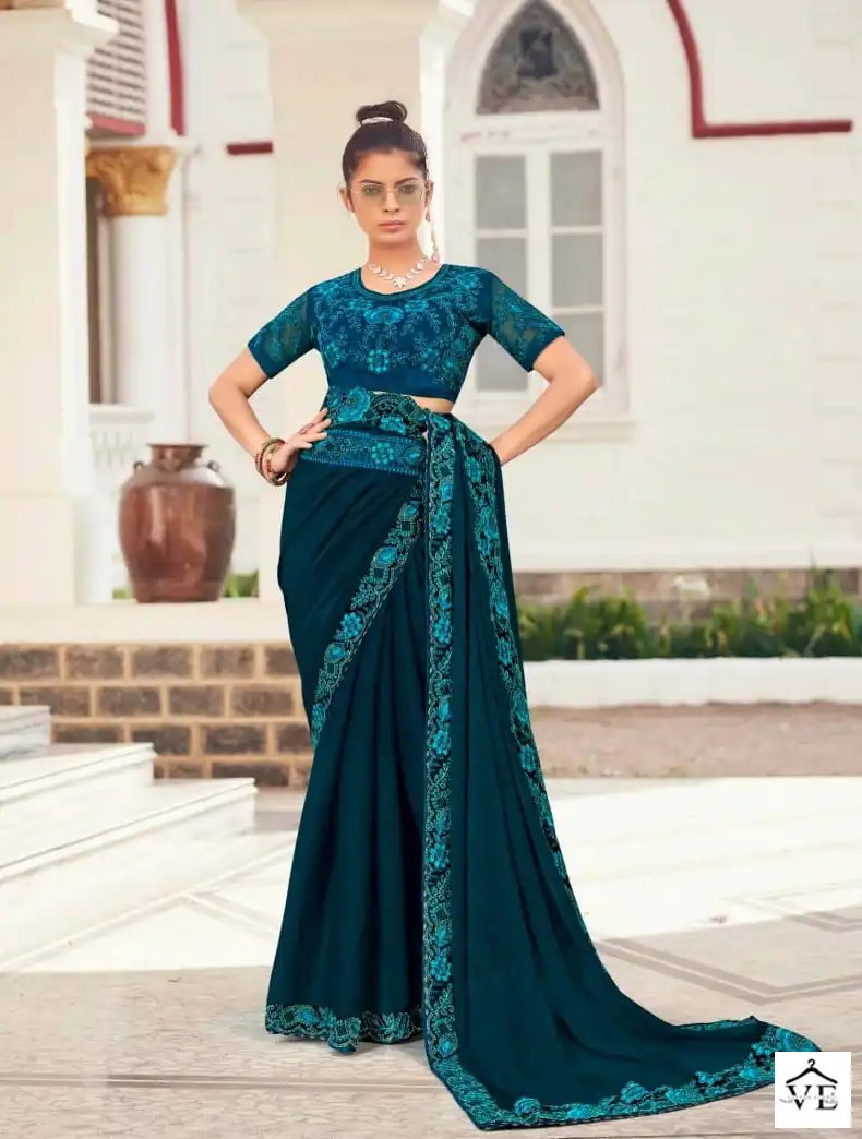 Kalista Ruaab Gold Fancy Gold Metallic Wholesale Wedding Saree Catalog — Wholesale Sarees, MPA wholesale from Surat - Gallery Image 5