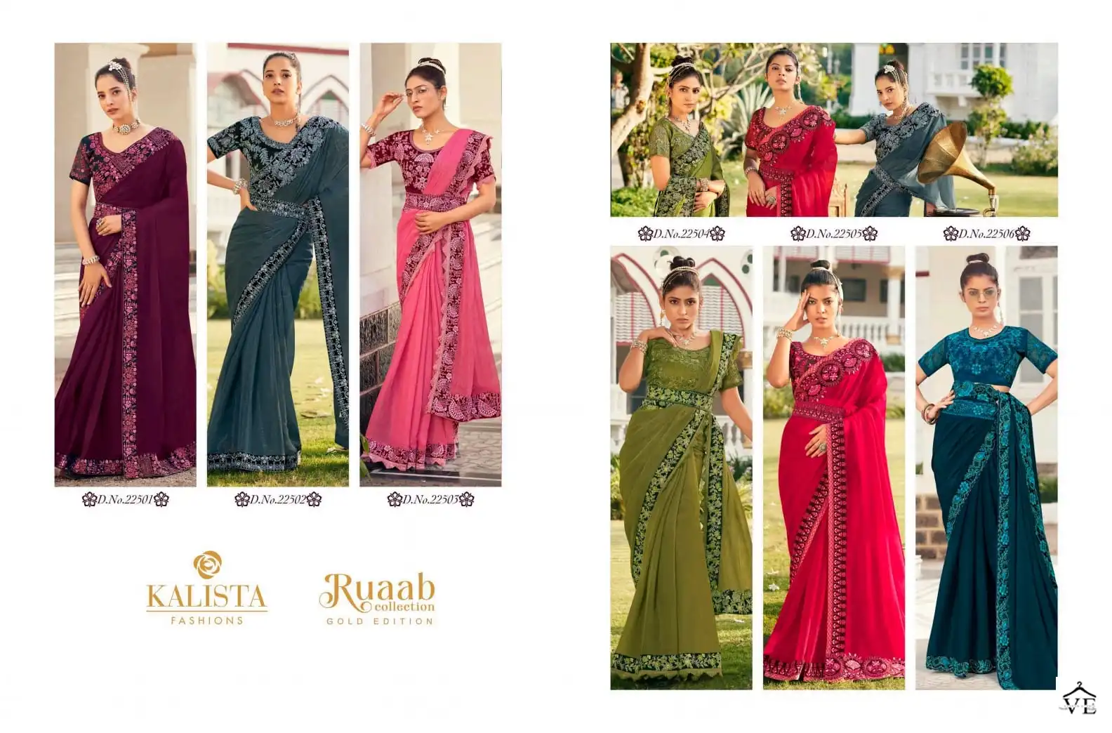 Kalista Ruaab Gold Fancy Gold Metallic Wholesale Wedding Saree Catalog — Wholesale Sarees, MPA wholesale from Surat — view 7