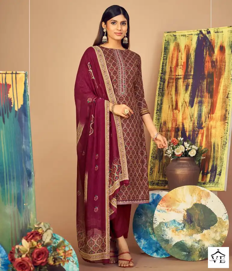 Siyoni Designer Sahin Pure Muslin Silk Wholesale Salwar Suit Catalog — Wholesale Salwar Suits, MPA wholesale from Surat — view 1