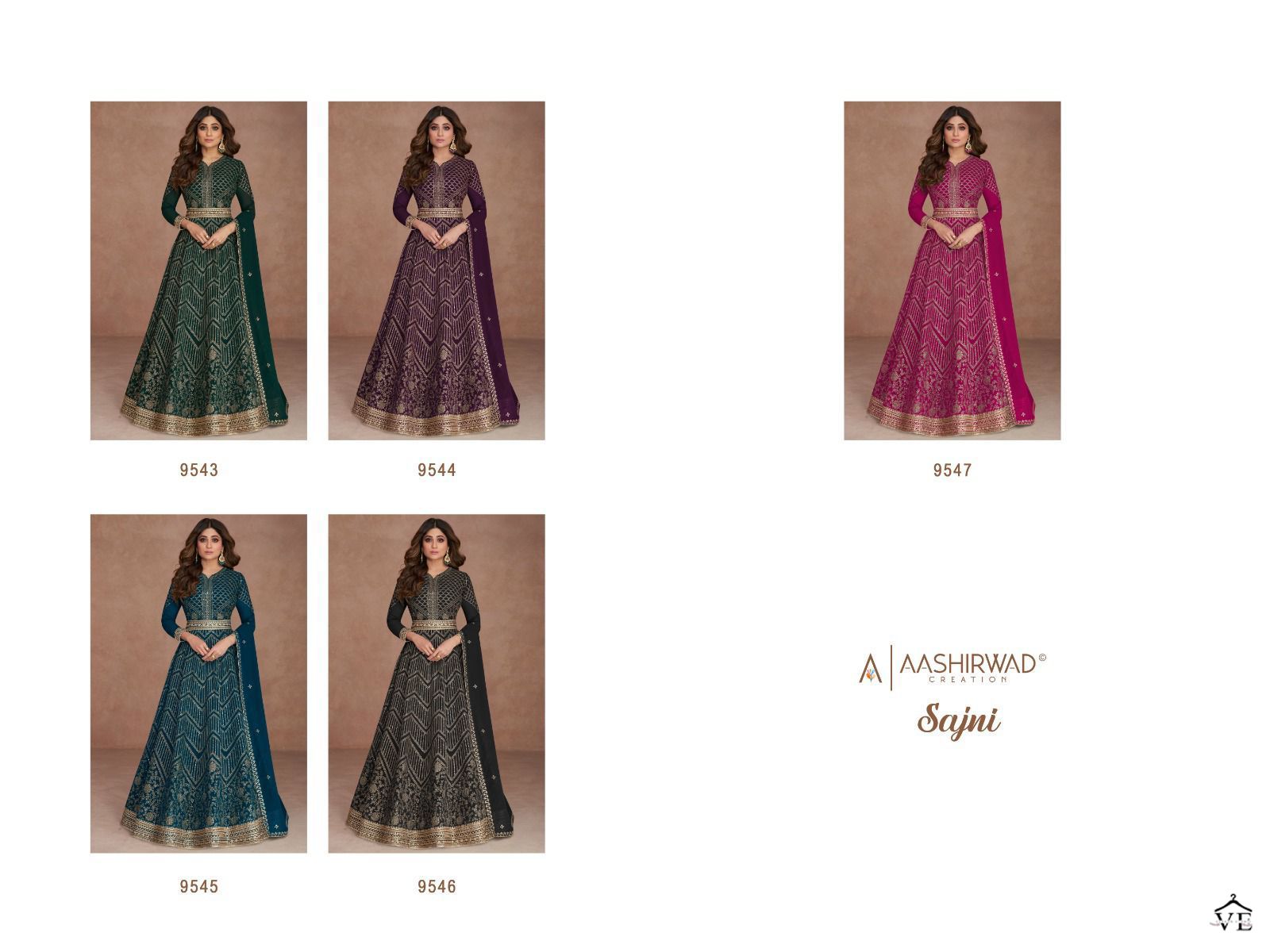 Aashirwad Sajni Gerogette Wholesale Designer Readymade Salwar Suit Catalog — Wholesale Salwar Suits, Aashirwad Creation wholesale from Surat — view 6