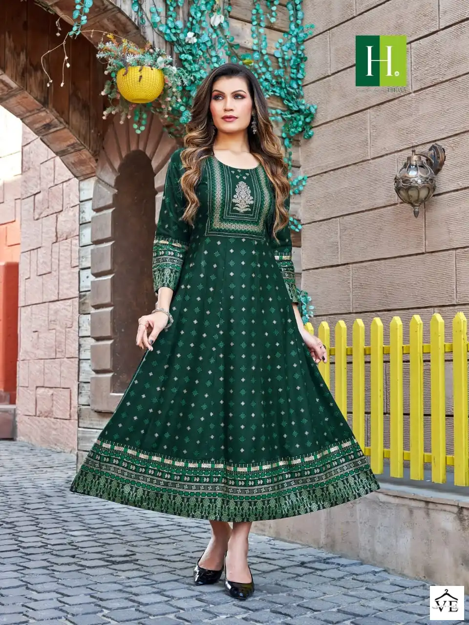 Hirwa Samantha Vol 4 Heavy Rayon Wholesale Anarkali Kurti Catalog — Wholesale Kurtis, MPA wholesale from Surat - Gallery Image 10