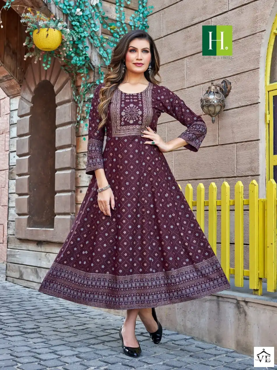 Hirwa Samantha Vol 4 Heavy Rayon Wholesale Anarkali Kurti Catalog — Wholesale Kurtis, MPA wholesale from Surat - Gallery Image 4