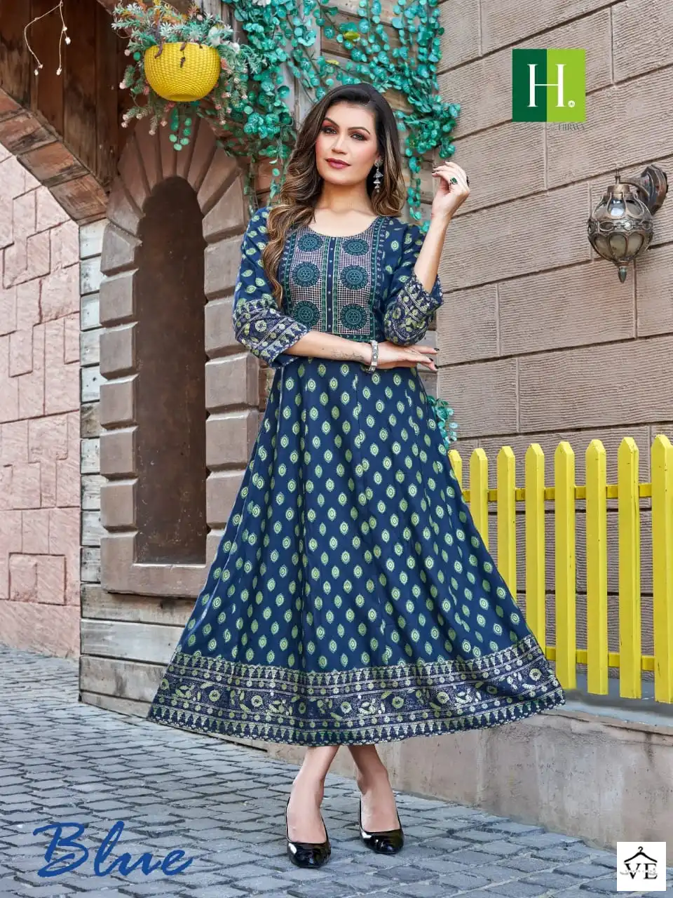 Hirwa Samantha Vol 4 Heavy Rayon Wholesale Anarkali Kurti Catalog — Wholesale Kurtis, MPA wholesale from Surat - Gallery Image 5