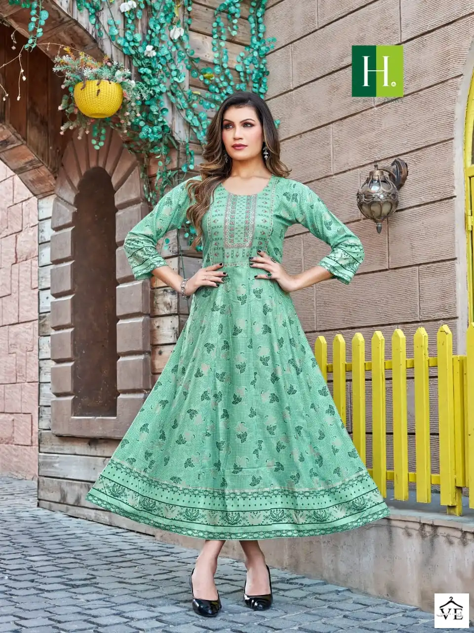 Hirwa Samantha Vol 4 Heavy Rayon Wholesale Anarkali Kurti Catalog — Wholesale Kurtis, MPA wholesale from Surat - Gallery Image 7