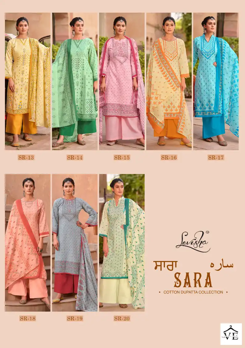 Levisha Sara Pure Cotton Wholesale Salwar Suit Catalog — Wholesale Salwar Suits, Levisha wholesale from Surat — view 9