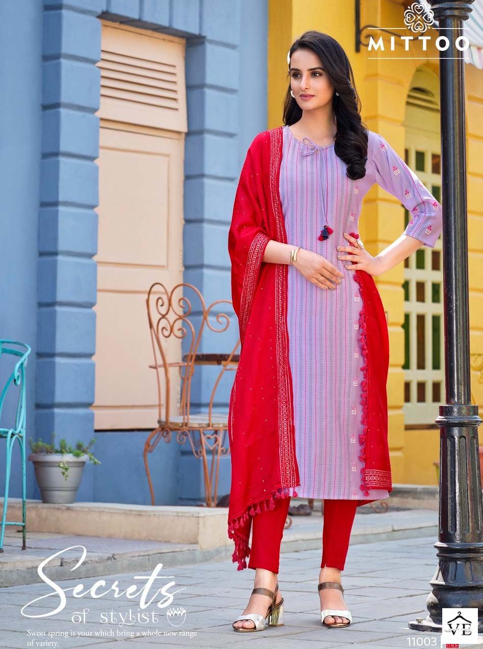 Mittoo Selina Viscose Wholesale Readymade Salwar Suit Catalog — Wholesale Salwar Suits, MPA wholesale from Surat - Gallery Image 3