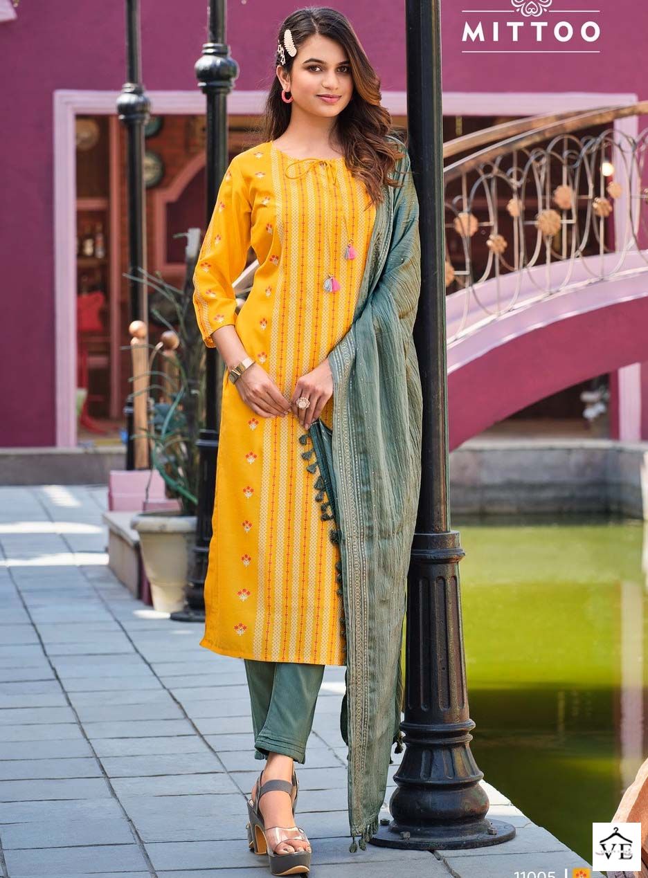 Mittoo Selina Viscose Wholesale Readymade Salwar Suit Catalog — Wholesale Salwar Suits, MPA wholesale from Surat — view 1