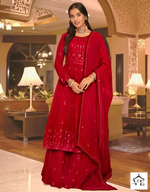 Naari Senorita Pure Gorgette Wholesale Readymade Salwar Suit Catalog — Wholesale Salwar Suits, MPA wholesale from Surat — view 1