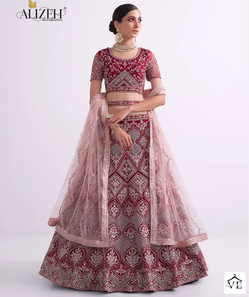 Alizeh Shades Net, Silk Wholesale Bridal Lehenga Catalog — Wholesale Lehenga, Alizeh wholesale from Surat — view 1