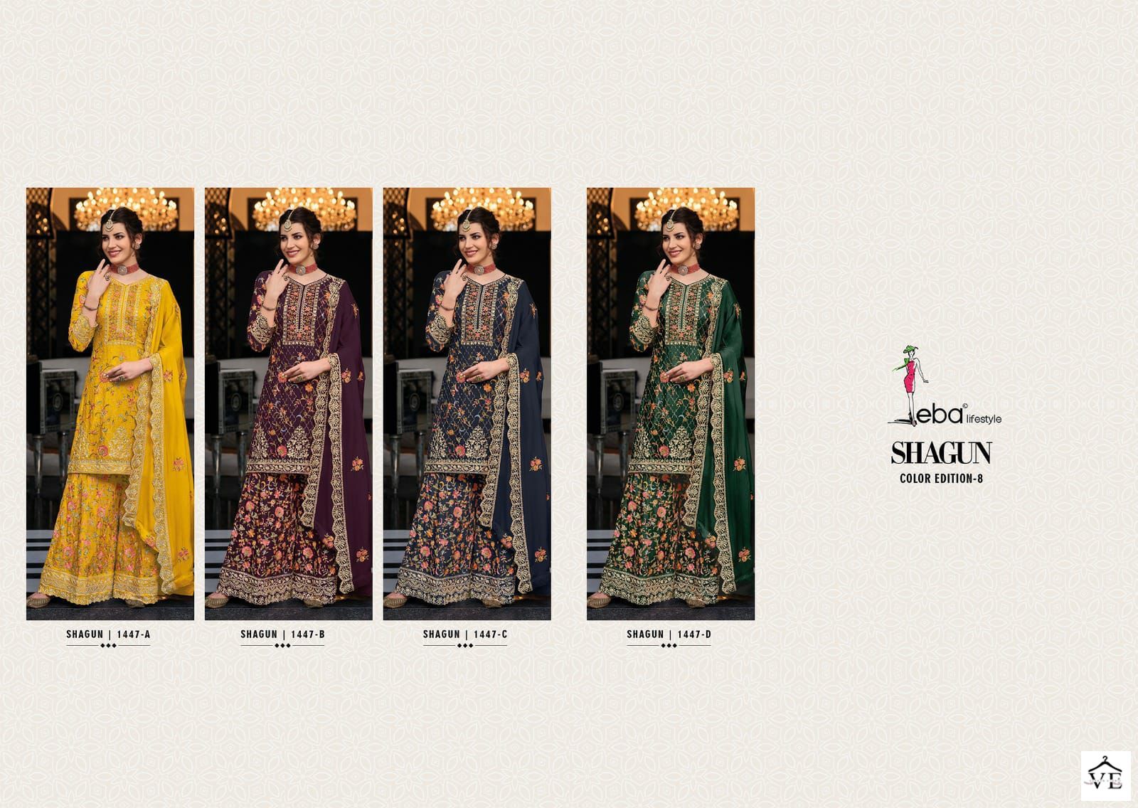 Eba Lifestyle Shagun Color Edition Vol 8 Chinon Wholesale Designer Salwar Suitr Catalog — Wholesale Salwar Suits, Eba Lifestyle wholesale from Surat — view 5