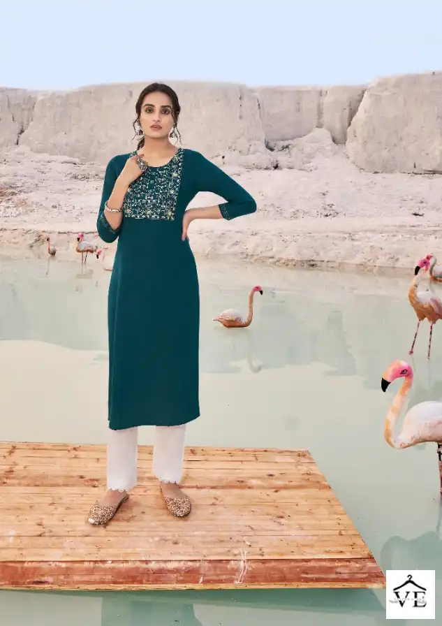 Kalaroop Shahi Fancy Rayon Wholesale Kurti Catalog — Wholesale Kurtis, MPA wholesale from Surat - Gallery Image 4