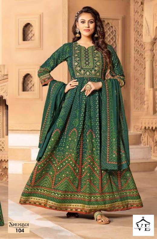 Hirwa Shehzadi Rayon Wholesale Gown With Dupatta Catalog Catalog — Wholesale Kurtis, MPA wholesale from Surat — view 4