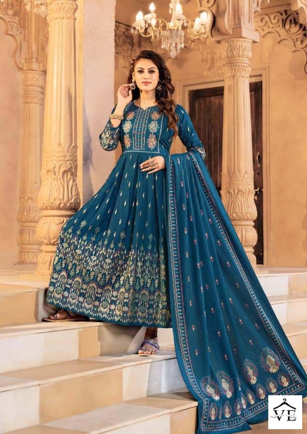 Hirwa Shehzadi Rayon Wholesale Gown With Dupatta Catalog Catalog — Wholesale Kurtis, MPA wholesale from Surat — view 5