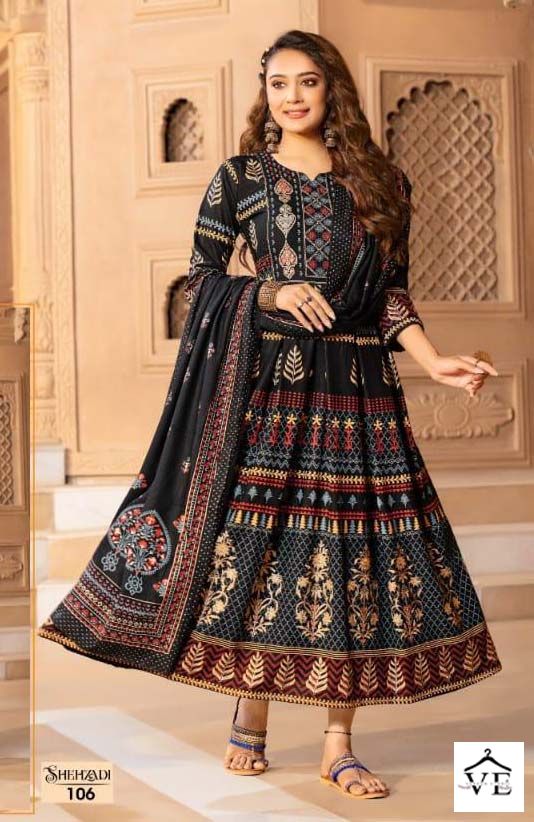 Hirwa Shehzadi Rayon Wholesale Gown With Dupatta Catalog Catalog — Wholesale Kurtis, MPA wholesale from Surat — view 6