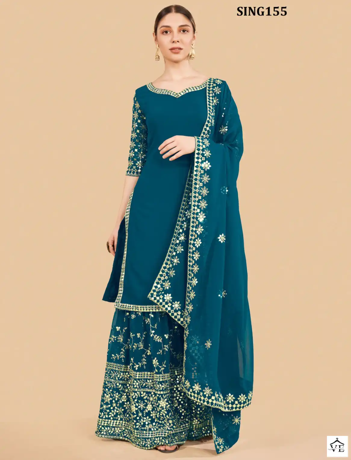 Arya Sing155 Georgette Wholesale Readymade Suit — Wholesale Salwar Suits, MPA wholesale from Surat — view 1