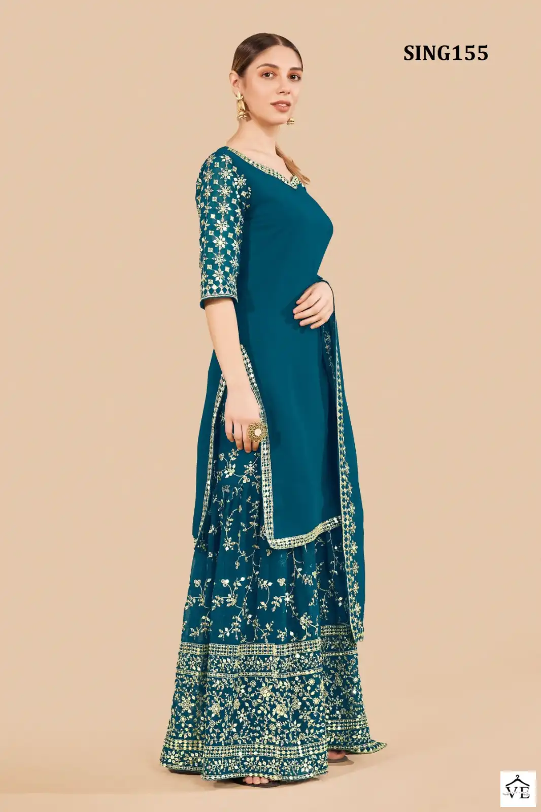 Arya Sing155 Georgette Wholesale Readymade Suit — Wholesale Salwar Suits, MPA wholesale from Surat - Gallery Image 2