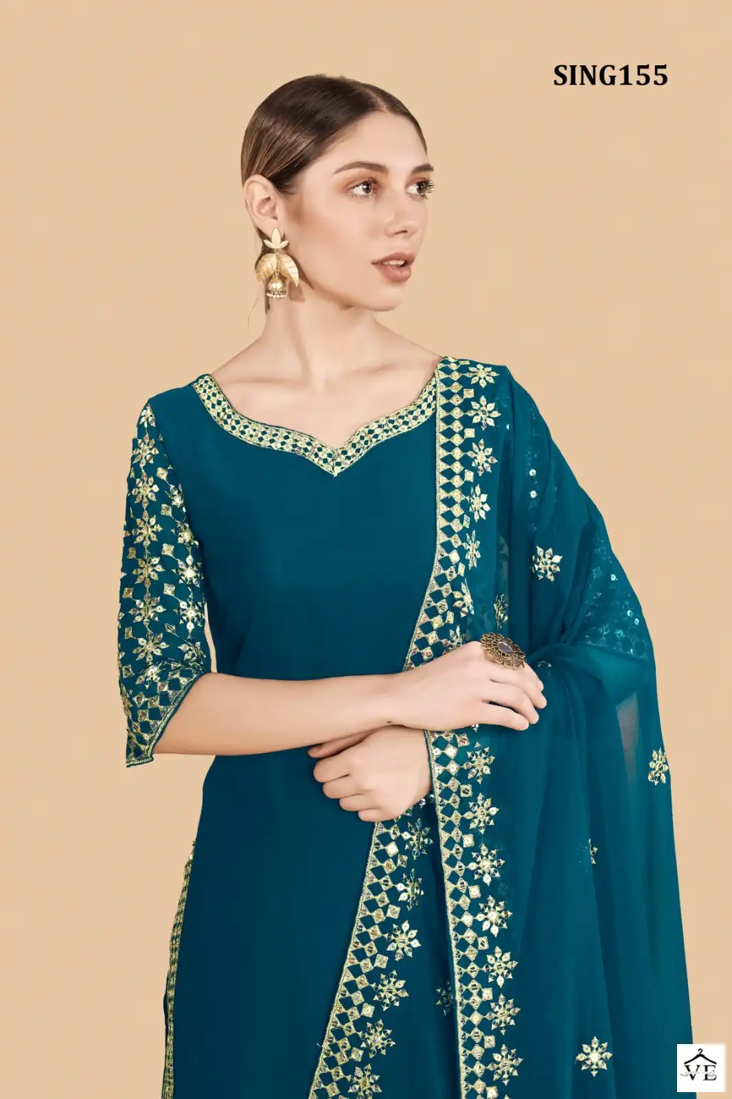 Arya Sing155 Georgette Wholesale Readymade Suit — Wholesale Salwar Suits, MPA wholesale from Surat - Gallery Image 4