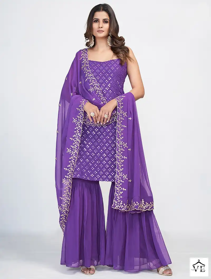 Arya Sing173 Georgette Wholesale Sharara Salwar Suit — Wholesale Salwar Suits, MPA wholesale from Surat — view 1