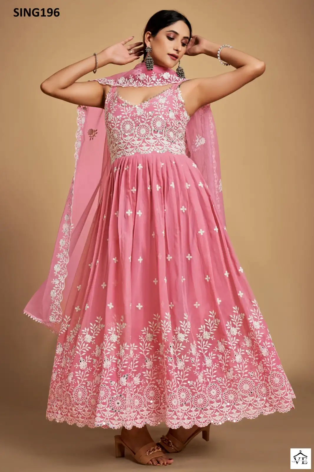 Arya Sing196 Georgette Wholesale Pant Style Suit — Wholesale Salwar Suits, MPA wholesale from Surat - Gallery Image 3