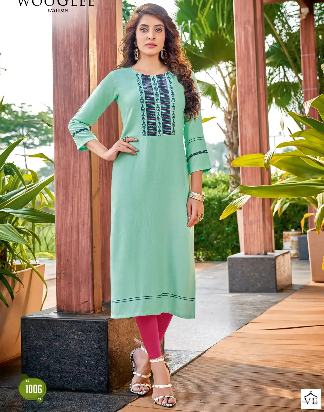 Wooglee Sparkle Rayon Two Tone Wholesale Kurti Catalog — Wholesale Kurtis, MPA wholesale from Surat — view 1