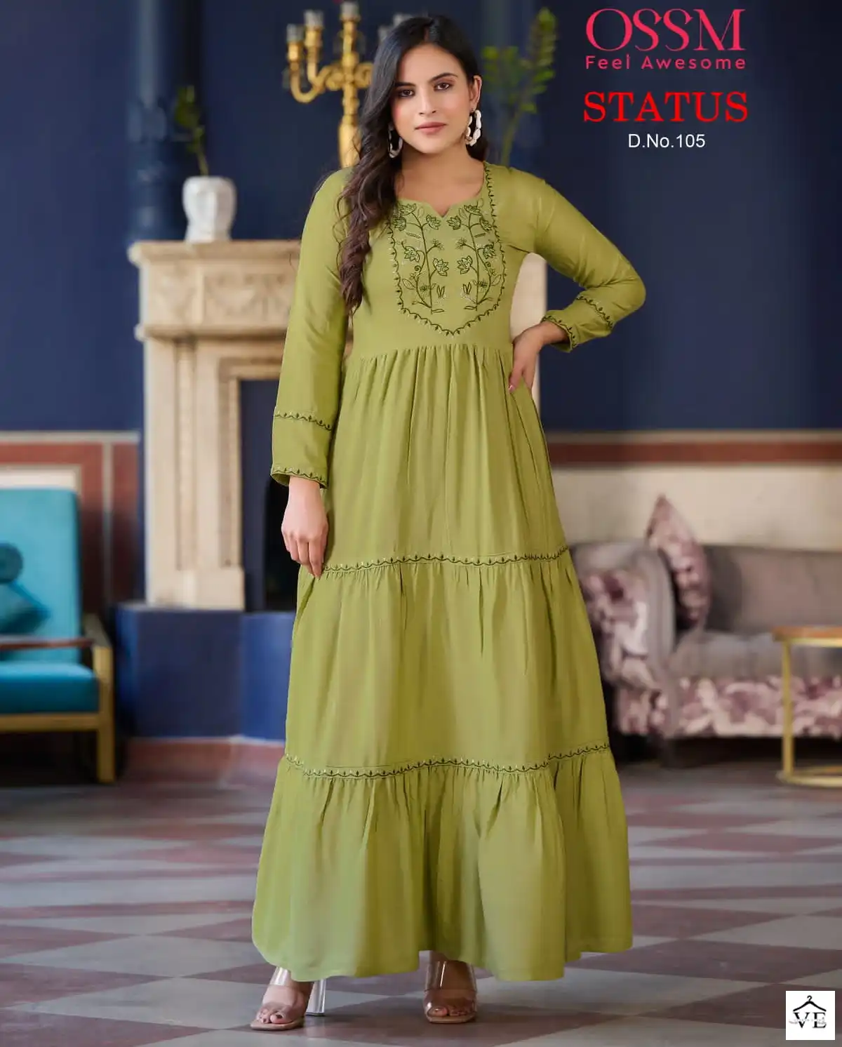 Ossm Status Heavy Rayon Wholesale Kurti Catalog — Wholesale Kurtis, MPA wholesale from Surat — view 1