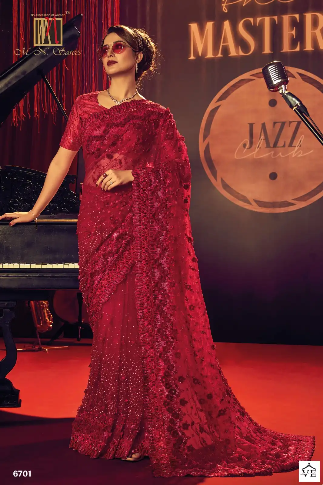 M.N. Swarovski Vol 6 Imported Fabric Wholesale Heavy Designer Saree Catalog — Wholesale Sarees, MPA wholesale from Surat - Gallery Image 2