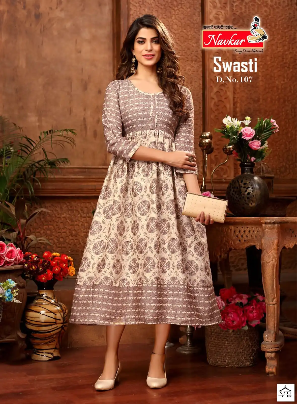 Navkar Swasti Original Capsule Rayon Wholesale Long Kurti Catalog — Wholesale Kurtis, MPA wholesale from Surat - Gallery Image 7
