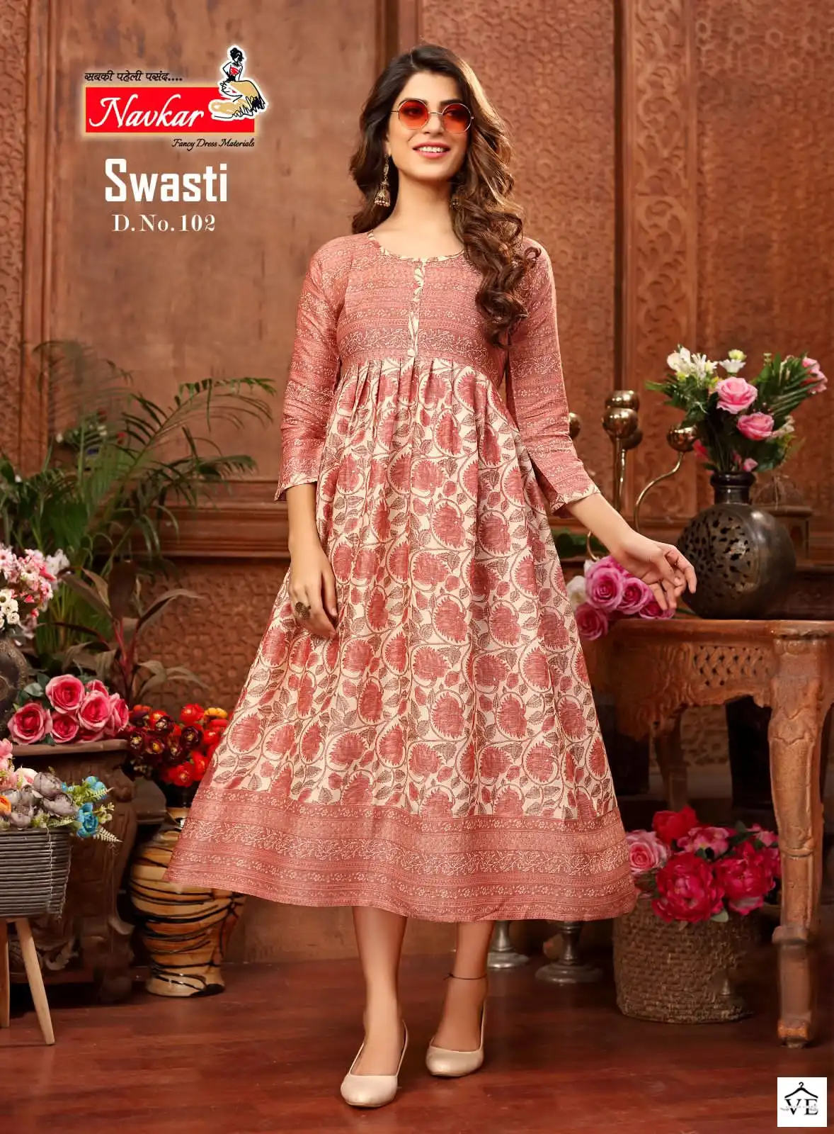 Navkar Swasti Original Capsule Rayon Wholesale Long Kurti Catalog — Wholesale Kurtis, MPA wholesale from Surat - Gallery Image 9