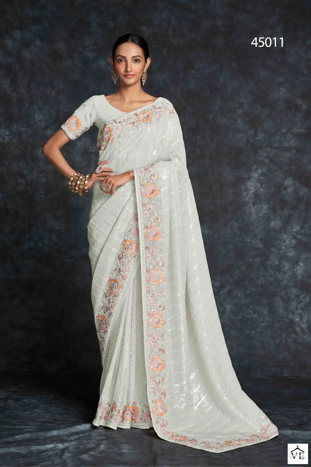 Arya Designs Swrna Vol 4 Geoegette, Organza Wholesale Fancy Saree Catalog — Wholesale Sarees, MPA wholesale from Surat - Gallery Image 11
