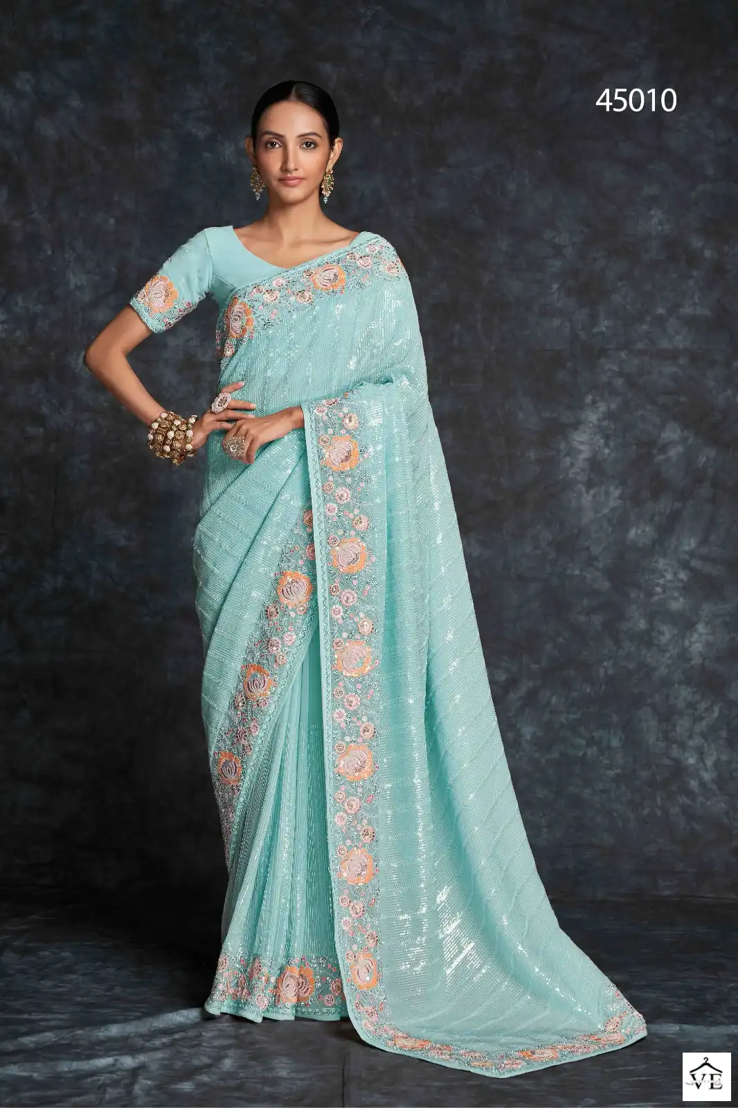 Arya Designs Swrna Vol 4 Geoegette, Organza Wholesale Fancy Saree Catalog — Wholesale Sarees, MPA wholesale from Surat - Gallery Image 8