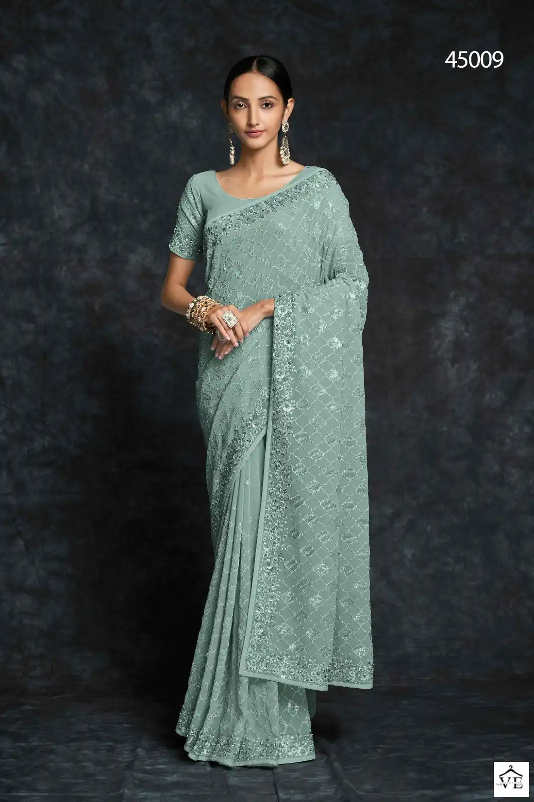 Arya Designs Swrna Vol 4 Geoegette, Organza Wholesale Fancy Saree Catalog — Wholesale Sarees, MPA wholesale from Surat - Gallery Image 9