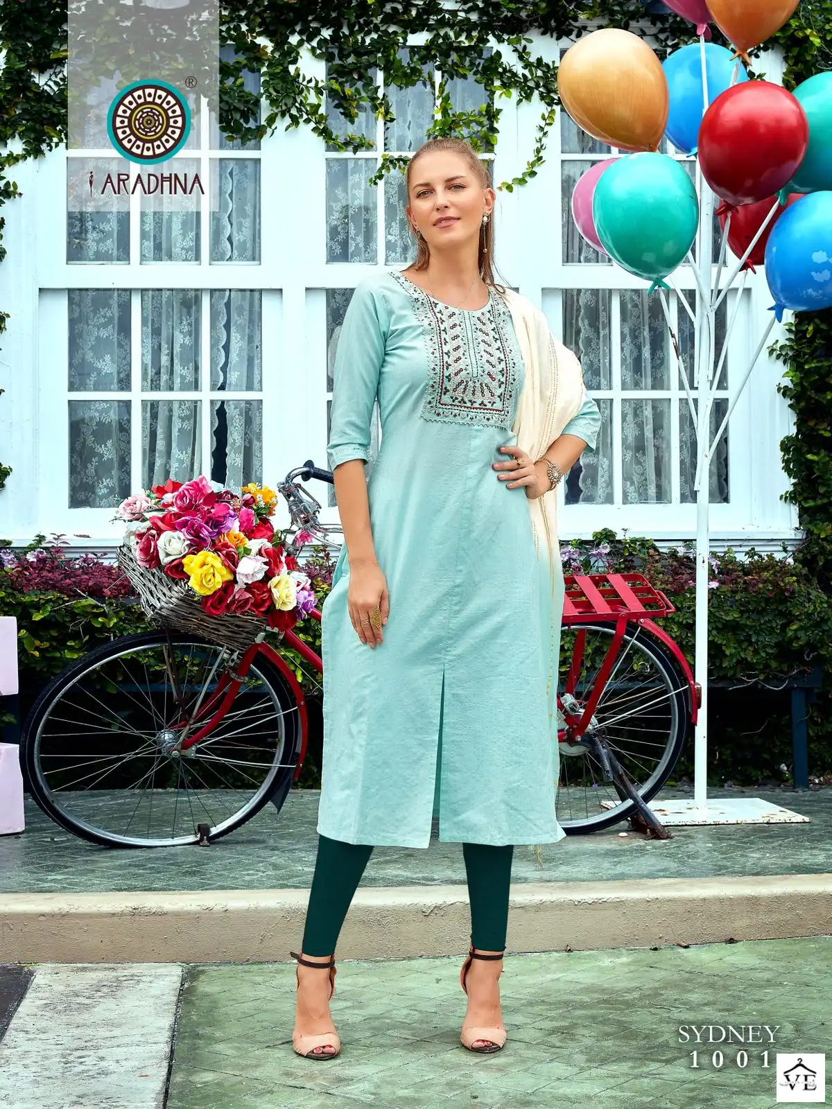 Aradhna Sydney Vol 1 Weaved Cotton Wholesale Kurti With Dupatta Catalog — Wholesale Salwar Suits, MPA wholesale from Surat - Gallery Image 3