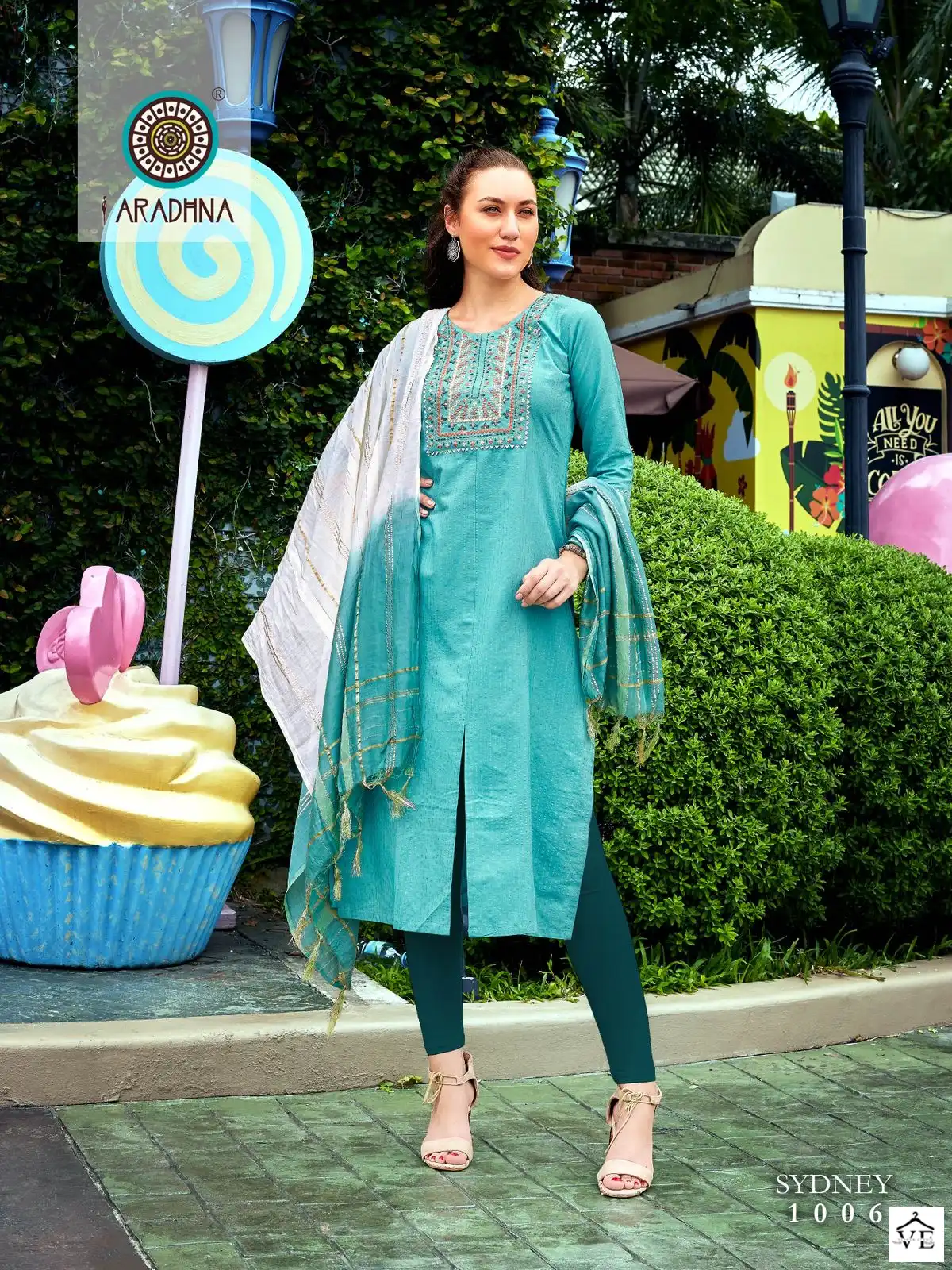 Aradhna Sydney Vol 1 Weaved Cotton Wholesale Kurti With Dupatta Catalog — Wholesale Salwar Suits, MPA wholesale from Surat - Gallery Image 2