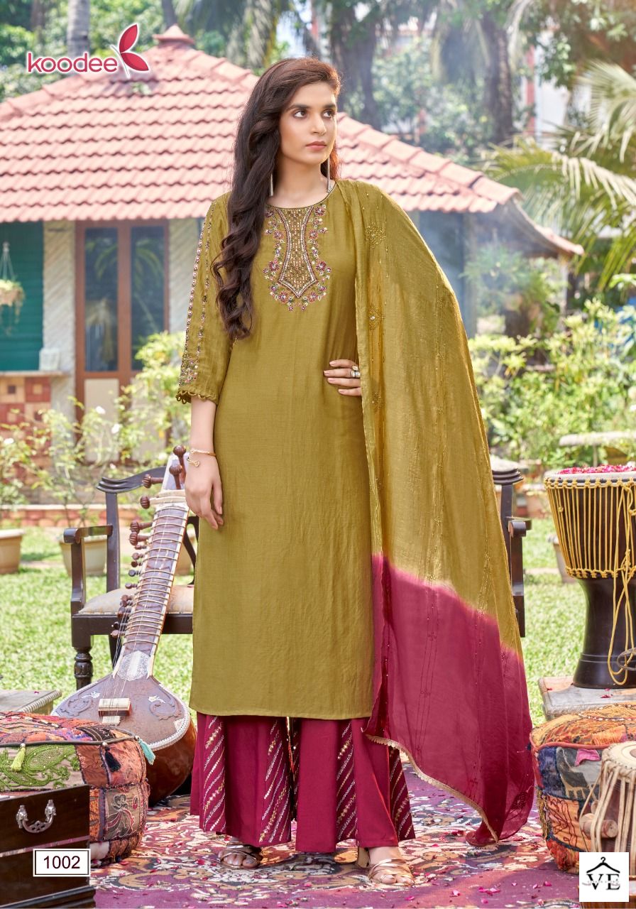 Koodee Sanaya-1 Heavy Chinon Wholesale Readymade Salwar Suit Catalog — Wholesale Salwar Suits, MPA wholesale from Surat - Gallery Image 2