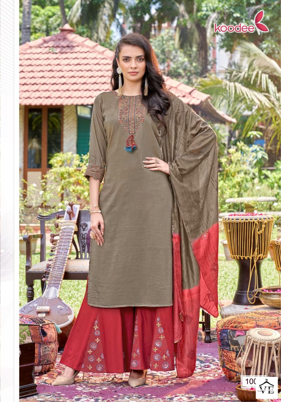 Koodee Sanaya-1 Heavy Chinon Wholesale Readymade Salwar Suit Catalog — Wholesale Salwar Suits, MPA wholesale from Surat - Gallery Image 3