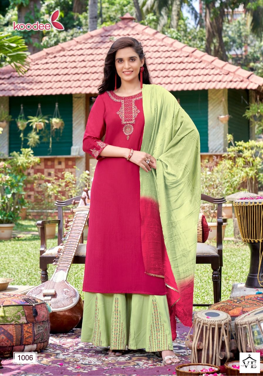 Koodee Sanaya-1 Heavy Chinon Wholesale Readymade Salwar Suit Catalog — Wholesale Salwar Suits, MPA wholesale from Surat - Gallery Image 6