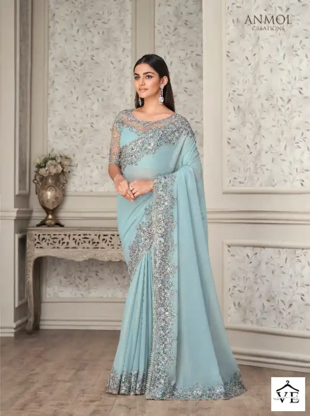Anmol Shades Vol 7 Soft Silk, Georgette Wholesale Party Wear Saree Catalog — Wholesale Sarees, MPA wholesale from Surat - Gallery Image 13