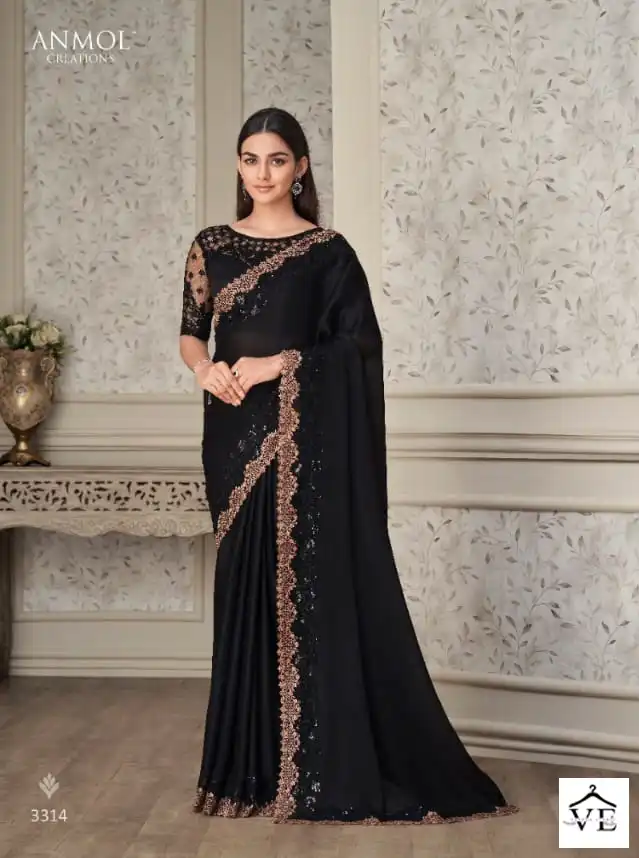 Anmol Shades Vol 7 Soft Silk, Georgette Wholesale Party Wear Saree Catalog — Wholesale Sarees, MPA wholesale from Surat - Gallery Image 2