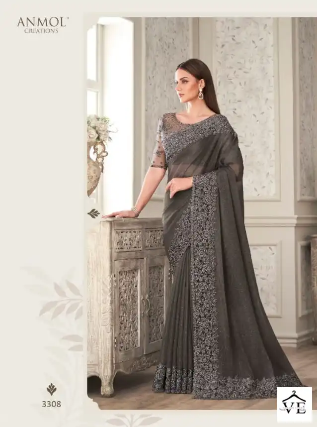 Anmol Shades Vol 7 Soft Silk, Georgette Wholesale Party Wear Saree Catalog — Wholesale Sarees, MPA wholesale from Surat - Gallery Image 4