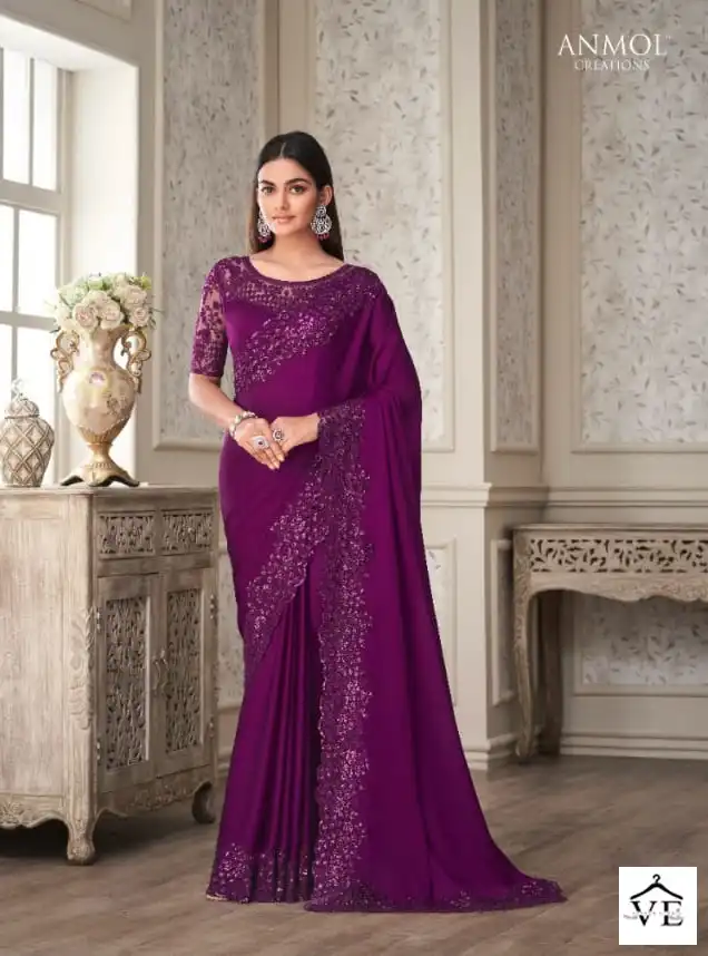 Anmol Shades Vol 7 Soft Silk, Georgette Wholesale Party Wear Saree Catalog — Wholesale Sarees, MPA wholesale from Surat - Gallery Image 5