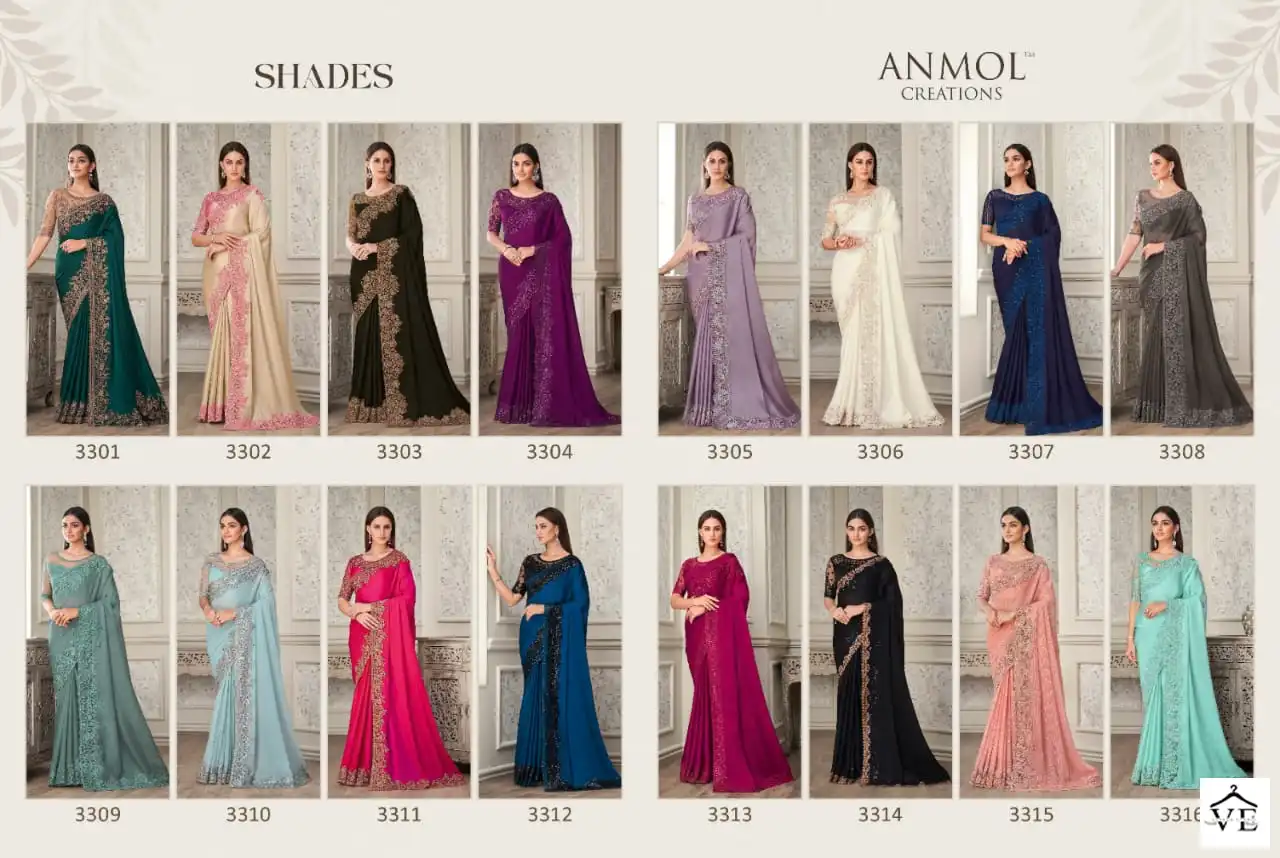Anmol Shades Vol 7 Soft Silk, Georgette Wholesale Party Wear Saree Catalog — Wholesale Sarees, MPA wholesale from Surat — view 18