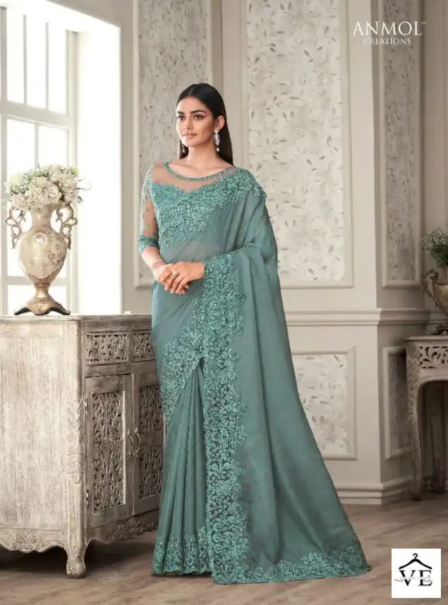 Anmol Shades Vol 7 Soft Silk, Georgette Wholesale Party Wear Saree Catalog — Wholesale Sarees, MPA wholesale from Surat - Gallery Image 11