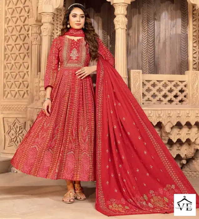 Hirwa Shehzadi Heavy Rayon Wholesale Anarkali Kurti With Dupatta Catalog — Wholesale Salwar Suits, MPA wholesale from Surat — view 1