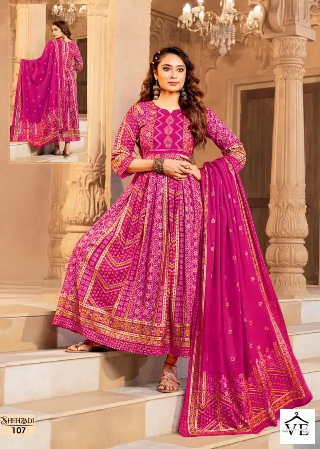 Hirwa Shehzadi Heavy Rayon Wholesale Anarkali Kurti With Dupatta Catalog — Wholesale Salwar Suits, MPA wholesale from Surat - Gallery Image 7
