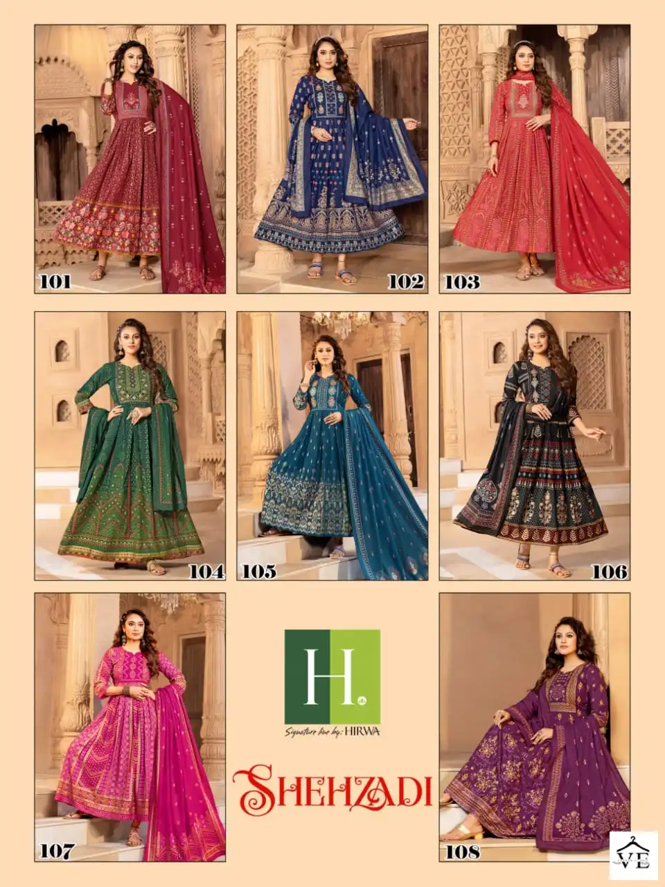 Hirwa Shehzadi Heavy Rayon Wholesale Anarkali Kurti With Dupatta Catalog — Wholesale Salwar Suits, MPA wholesale from Surat — view 9