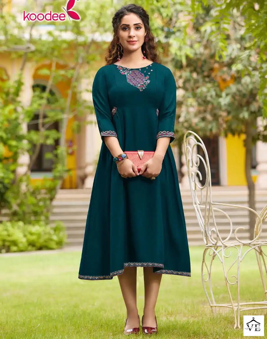 Koodee Shine Heavy Chinon Wholesale Kurti Catalog — Wholesale Kurtis, MPA wholesale from Surat — view 1