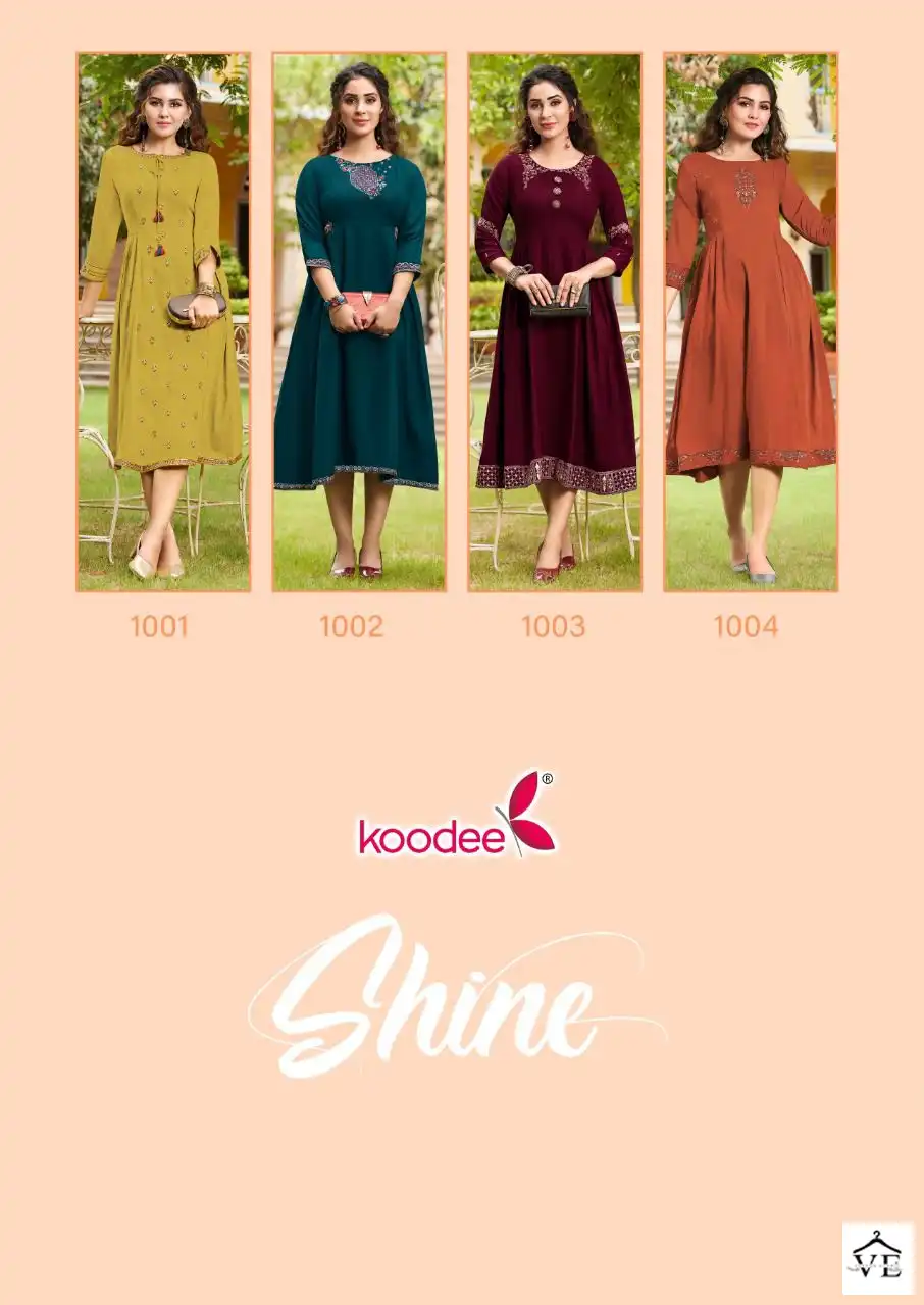 Koodee Shine Heavy Chinon Wholesale Kurti Catalog — Wholesale Kurtis, MPA wholesale from Surat — view 5